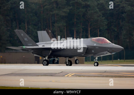 Lockheed Martin F-35 Lightning II à partir de la Hill Air Force Base, à l'USA en déploiement à RAF Lakenheath Suffolk, UK Banque D'Images