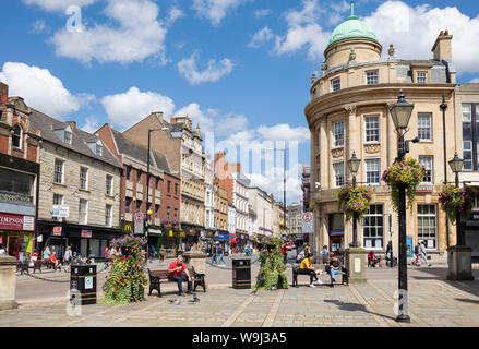 La Nationwide Building Society sur ligne tabliers et boutiques sur la draperie du centre-ville de Northampton Northamptonshire Angleterre UK GO Europe Banque D'Images