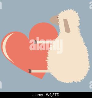 Vector illustration télévision cartoon mouton avec coeur. Illustration de Vecteur