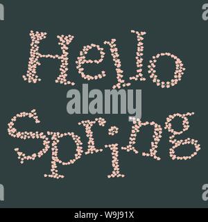 Bonjour printemps fleurs lettre fond vecteur Illustration de Vecteur