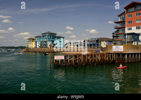 L'estuaire de l'Exe à l'entrée du port d'Exmouth. Banque D'Images