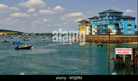 L'estuaire de l'Exe à l'entrée du port d'Exmouth. Banque D'Images