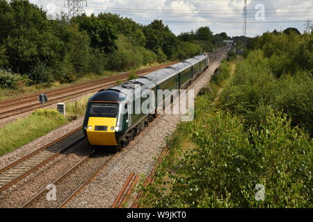 GWR nouvellement convertis classe Château 2 +4 TVH en-route de Doncaster Wabtec travaille à Plymouth Laira T&passant RMSD North Stafford Junction près de Willington Banque D'Images