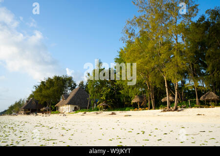 Resort village sur la côte est de Zanzibar Banque D'Images