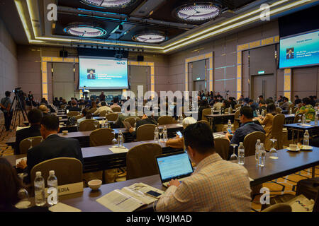 Kuala Lumpur, Malaisie. 14Th Aug 2019. Les participants suivent le nouveau dialogue Asie Inclusive à Kuala Lumpur, Malaisie, 14 août 2019. La Chine a proposé à l'Initiative de la courroie et de la route (T0) a été formulé avec l'agenda de développement économique par le biais d'une connectivité accrue, de l'infrastructure et le renforcement des capacités, selon des universitaires et des experts de la nouvelle Asie dialogue ici mercredi. Credit : Chong Chung Voon/Xinhua Banque D'Images