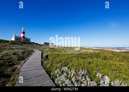 Phare des aiguilles à l'extrémité sud de l'Afrique, l'Agulhas National Park, Western Cape, Afrique du Sud, l'Afrique Banque D'Images