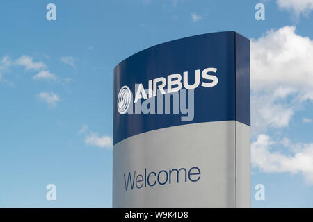 L'affichage à l'usine aéronautique Airbus à Broughton, près de Chester, Royaume-Uni (usage éditorial uniquement). Banque D'Images