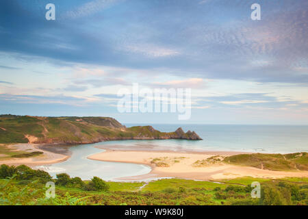 Trois falaises Bay, Gower, dans le sud du Pays de Galles, Pays de Galles, Royaume-Uni, Europe Banque D'Images