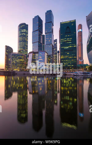 Gratte-ciel moderne de la Moscow-City International Business et finances développement, Moscou, Russie, Europe Banque D'Images