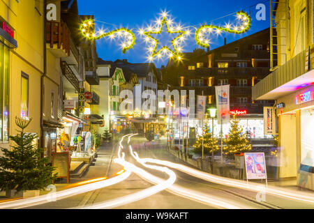 Dorfstrasse, Wengen Jungfrau Region, Oberland Bernois, Alpes Suisses, Suisse, Europe Banque D'Images