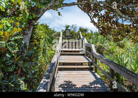 Accès à la plage de la promenade de la rivière Guana Préserver North Beach sur la FLORIDE A1A à Ponte Vedra Beach, en Floride. (USA) Banque D'Images