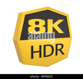 8K isolé signe HDR Banque D'Images