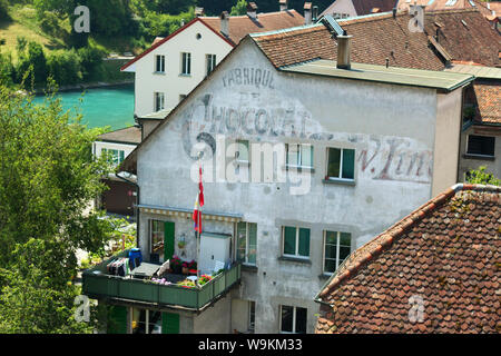 La célèbre maison à Berne, Suisse, où Rudolf l'usine de chocolat Lindt a commencé en 1879 Banque D'Images