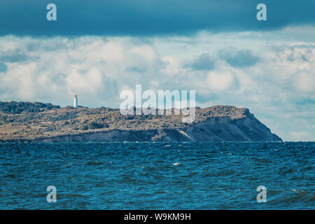 Dornbusch phare sur l'île allemande de Hiddensee dans Mecklenburg-Vorpommern, sur la côte de la mer Baltique Banque D'Images