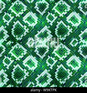 La texture de la peau de serpent vert réaliste et détaillée motif transparent Illustration de Vecteur
