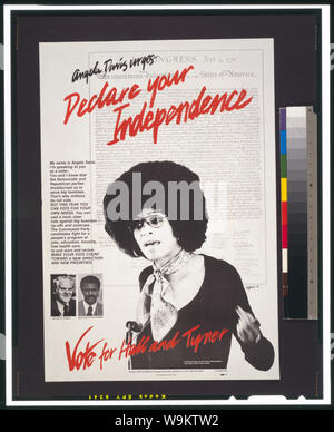 Angela Davis appelle -- déclarer votre indépendance : voter pour Hall et Tyner Résumé : 1 ; d'impression (format affiche) Banque D'Images