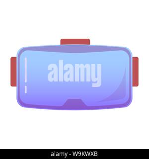Casque de réalité virtuelle VR, glasse sur un arrière-plan lumineux, isolé dans l'icône de télévision couleurs rouge et lilas Illustration de Vecteur
