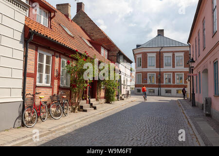 Lund Suède ; scène de rue dans le centre-ville avec les vélos, Lund, Suède, Scandinavie, Europe Banque D'Images