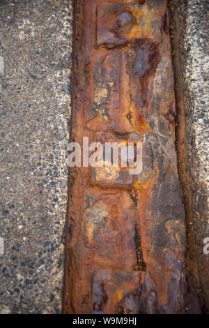Jetée du port de Bristol sur la rouille - détail Banque D'Images