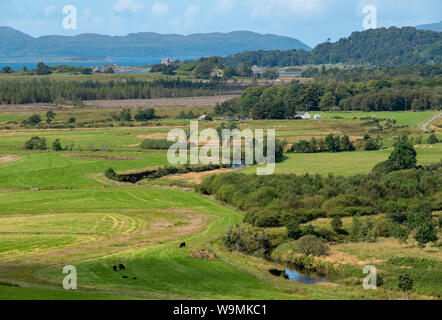 Vue de la rivière Ajouter à partir du haut de Dunadd Fort, Kilmartin Glen, Argyll, Scotland. Banque D'Images