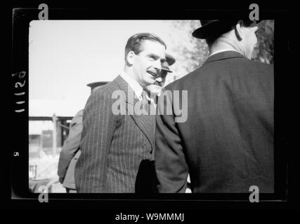 Arrivée en Palestine de Monsieur Antony [c.-à-d., Anthony] Eden. M. Antony Eden, Close up Banque D'Images