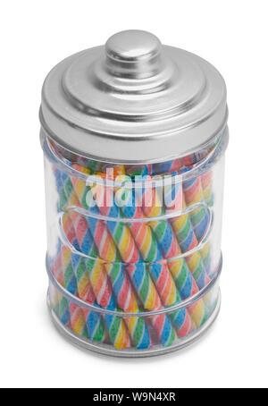 Fullk Stick Candy Jar isolé sur fond blanc. Banque D'Images