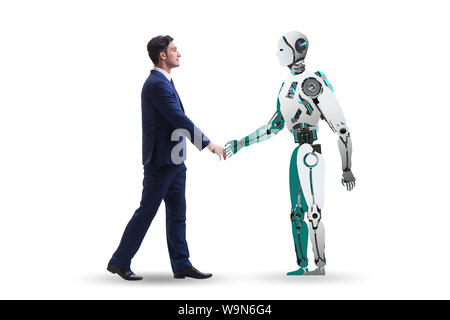 La notion de coopération entre les humains et les robots Banque D'Images