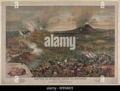 Bataille de Mission [c.-à-d., Missionnaire] Ridge, Novembre 25th, 1863 - présenté avec les compliments de la McCormick Machine Company / Cosack & Co. Lith., Buffalo et Chicago. Banque D'Images