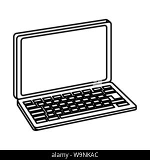 La technologie de l'ordinateur portable symbole isométrique en noir et blanc Illustration de Vecteur