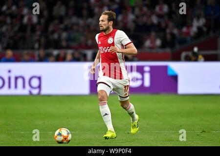 Daley Blind (Ajax) au cours de la Ligue des champions de qualification du troisième cycle deuxième leg match entre l'Ajax d'Amsterdam et PAOK FC à l'Aréna de Johan Cruijff, le 13 août 2019 à Amsterdam, Pays-Bas Crédit : Sander Chamid/SCS/AFLO/Alamy Live News Banque D'Images