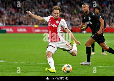 Daley Blind (Ajax) au cours de la Ligue des champions de qualification du troisième cycle deuxième leg match entre l'Ajax d'Amsterdam et PAOK FC à l'Aréna de Johan Cruijff, le 13 août 2019 à Amsterdam, Pays-Bas Crédit : Sander Chamid/SCS/AFLO/Alamy Live News Banque D'Images