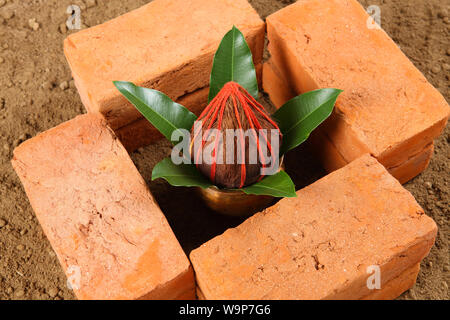 High angle view of Bhoomi Pujan Stock Photo