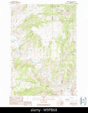 Carte de l'USGS Topo Oregon Kimberly 2804051990 Restauration 24000 Banque D'Images