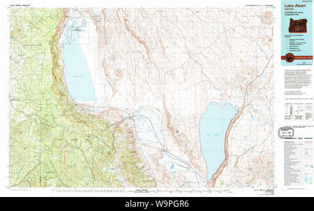 Carte de l'USGS Topo Oregon Abert Lac 2830951974 Restauration 100000 Banque D'Images