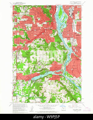 Carte Topo USGS Lake Oswego Oregon Restauration 280443196124000 Banque D'Images