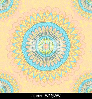 Carreaux à motifs sans couture avec mandalas. Éléments décoratifs vintage. Arrière-plan dessiné à la main. Motifs Islam, arabe, Indien, pouf. Idéal pour l'impression Illustration de Vecteur