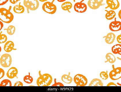 Halloween citrouille bord avec un noir au milieu de l'espace pour texte, logo, web, ou la conception de produits. Fond d'illustration vectorielle. Illustration de Vecteur