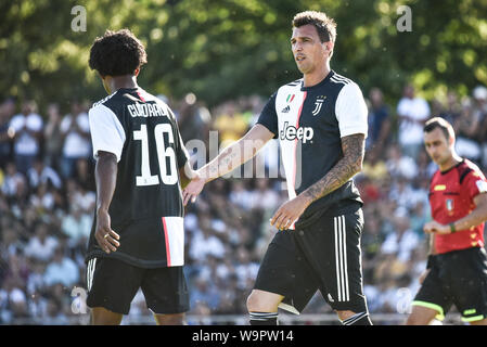 Villar Perosa, Italie. 14Th Aug 2019. De la Juventus en action pendant la match amical d'avant saison entre Juventus Juventus et U21. La Juventus a gagné 3-1 le 14 août 2019 à Campo Sportivo à Villar Perosa, Italie. (Photo par Alberto Gandolfo/Pacific Press) Credit : Pacific Press Agency/Alamy Live News Banque D'Images