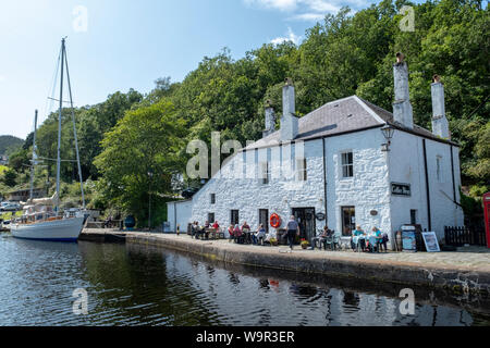 Le café à la Crinan canal Crinan, Argyll, Scotland. Banque D'Images