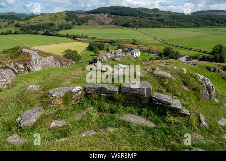 Vue depuis le haut de Dunadd Fort, Kilmartin Glen, Argyll, Scotland. Banque D'Images