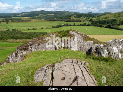 L'empreinte sculpté sur Dunadd Fortin, Kilmartin Glen, Argyll and Bute, Ecosse, Banque D'Images