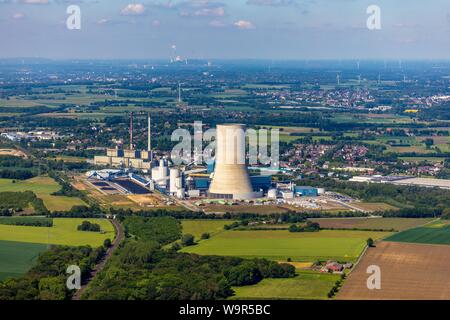 Vue aérienne, EON power plant Castrop-rauxel Castrop-rauxel, 4, Ruhr, Rhénanie du Nord-Westphalie, Allemagne Banque D'Images