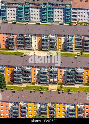 Vue aérienne, des maisons, Herne, Ruhr, Rhénanie du Nord-Westphalie, Allemagne Banque D'Images