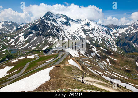 Route du col des Alpes, la haute route alpine du Grossglockner, Heiligenblut, Roma, ?le Tyrol oriental, l'Autriche, Europe Banque D'Images