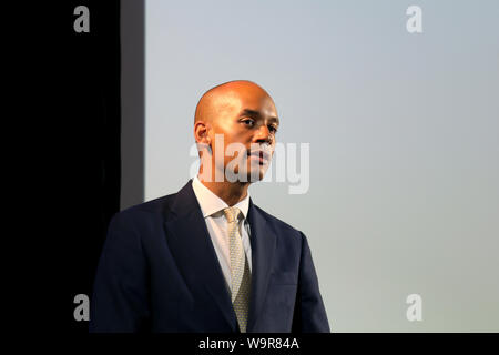 London / UK - 15 août 2019 : MP libéral démocrate Chuka Umunna prononce un discours lors d'un événement dans le centre de Londres Banque D'Images