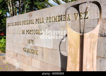 Mémorial de football, Camacha, Madeira, Portugal Banque D'Images