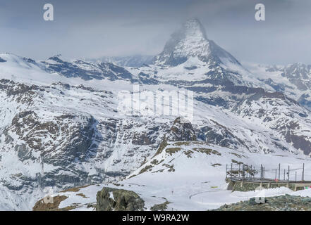 Matterhorn, vue depuis le Gornergrat, Valais, Suisse Banque D'Images