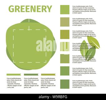 Couleur de l'année . Verdure belle infographie à la mode. Vector illustration Illustration de Vecteur