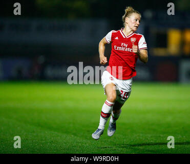 Boreham Wood (Royaume-Uni). 14Th Aug 2019. Manchester, Angleterre - 14 août : Leonie Maier d'Arsenal lors de la pré-saison match amical entre Arsenal et Barcelone Femmes à Meadow Park le 14 août 2019 à Borehamwood, Angleterre. Action Crédit : Foto Sport/Alamy Live News Banque D'Images