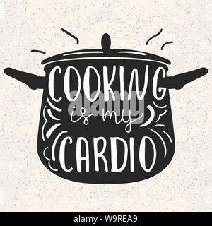 Cuisine modèle d'affiche avec drôle de dire au sujet de l'alimentation. Illustration de Vecteur